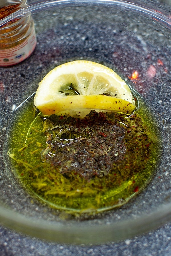 Fish marinade with lemon