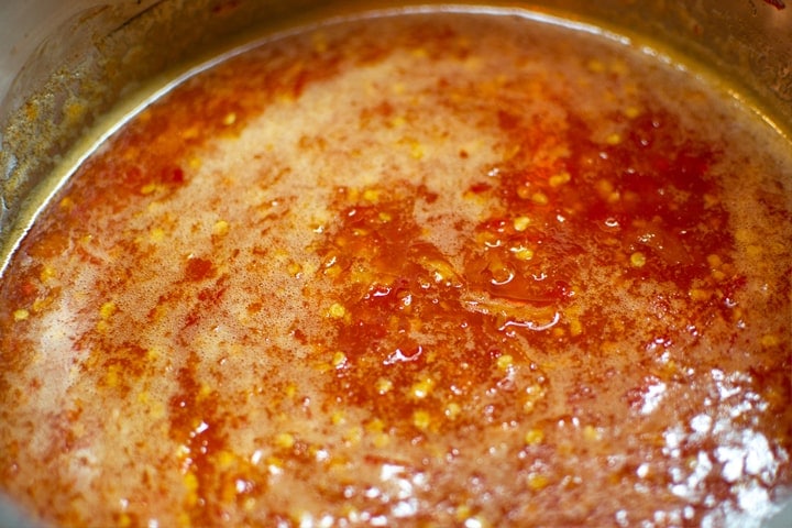 Boiled sweet chily pepper sauce.