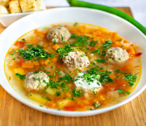 Romanian Meatball Soup / Ciorba de Perisoare - Go Cook Yummy