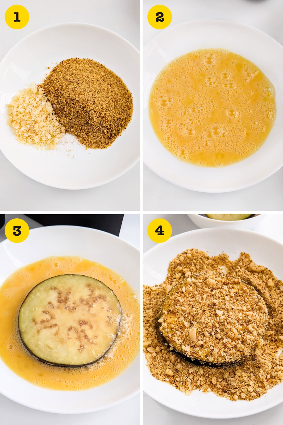 Step-by-Step how my make a crust with breadcrumbs.