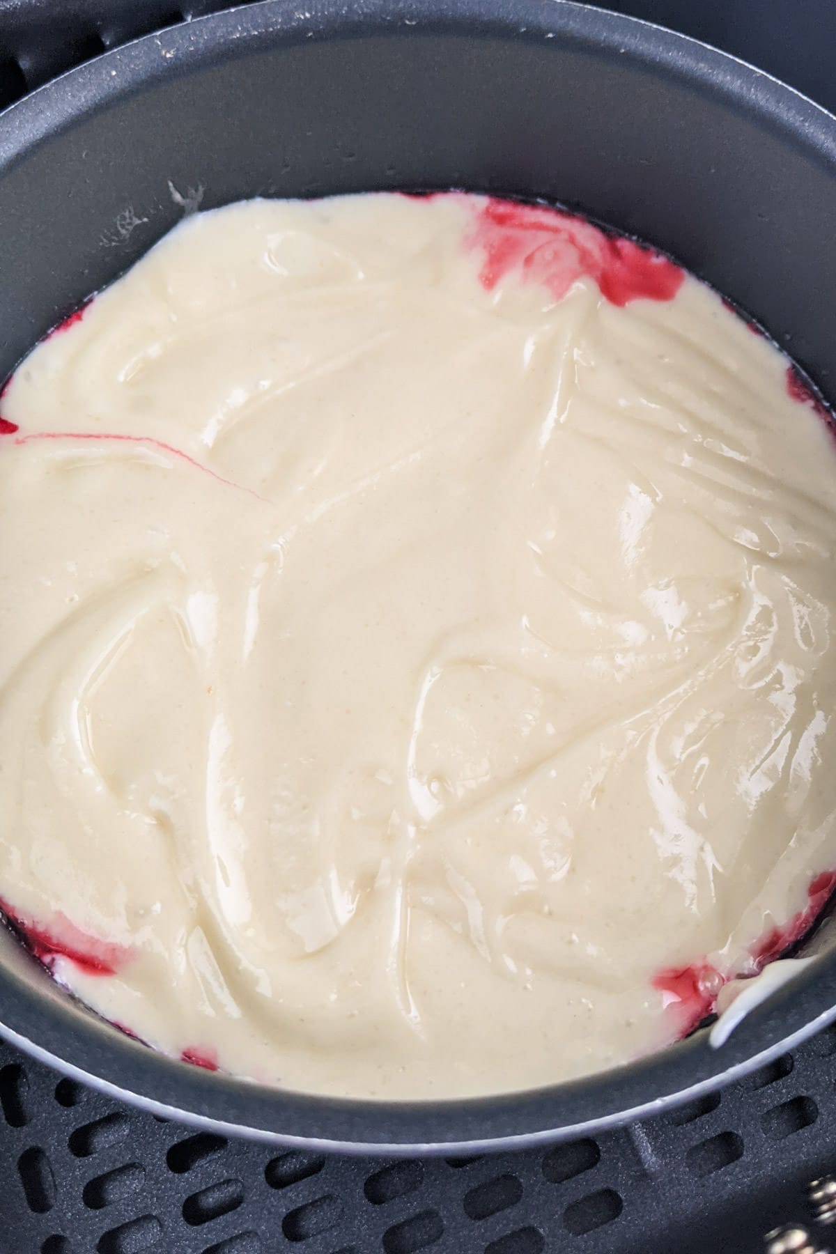 Cream for the plum cake in the air fryer.
