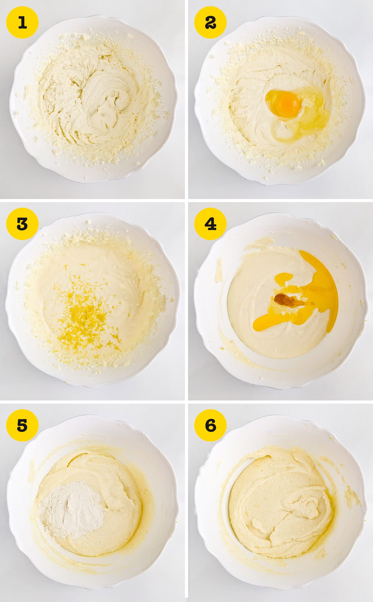Step-by-step instructions on how to make cheese cake cream.