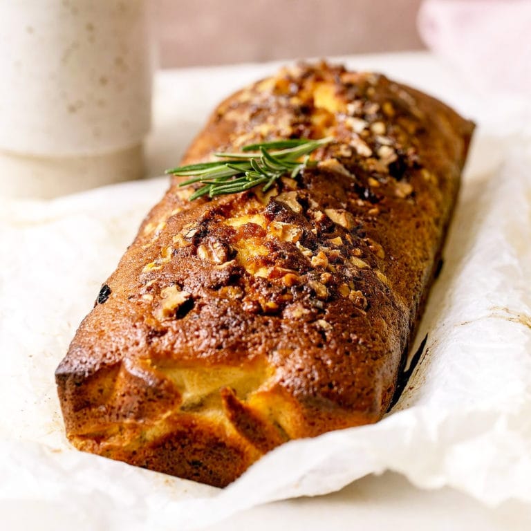 Close look of Nut loaf with rosemary brunch.