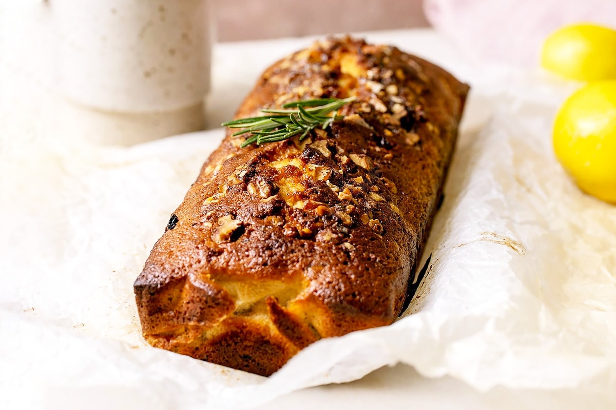 Close look of Nut loaf with rosemary brunch.