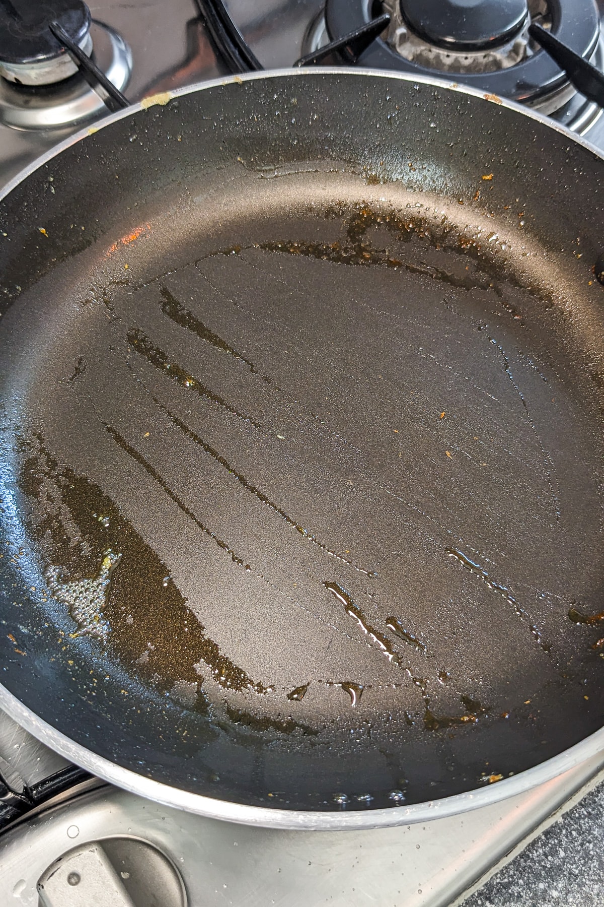 Cleaned frying pan after making meuniere sauce.