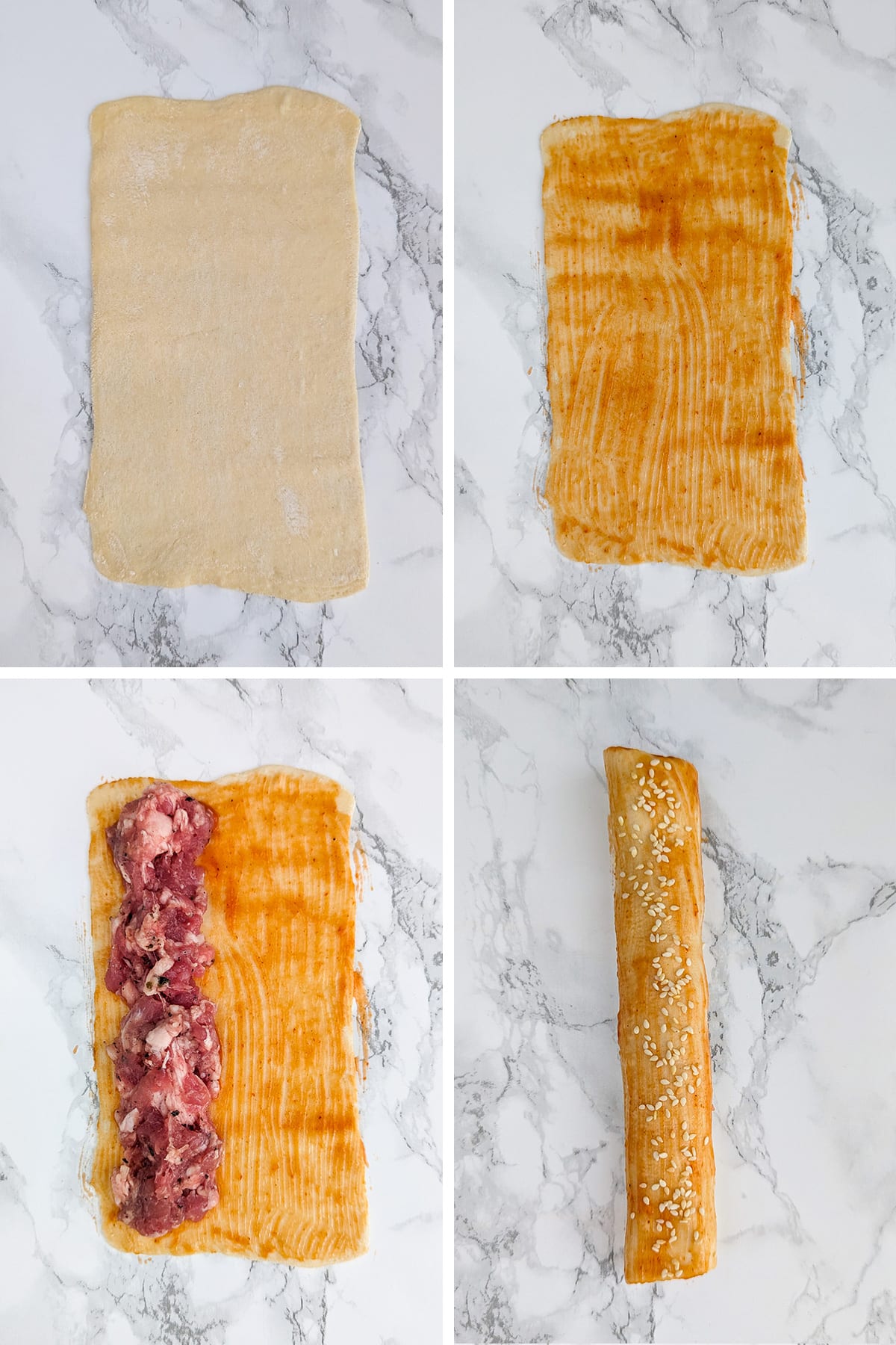 Step-by-step how to make homemade sausage rolls at home.