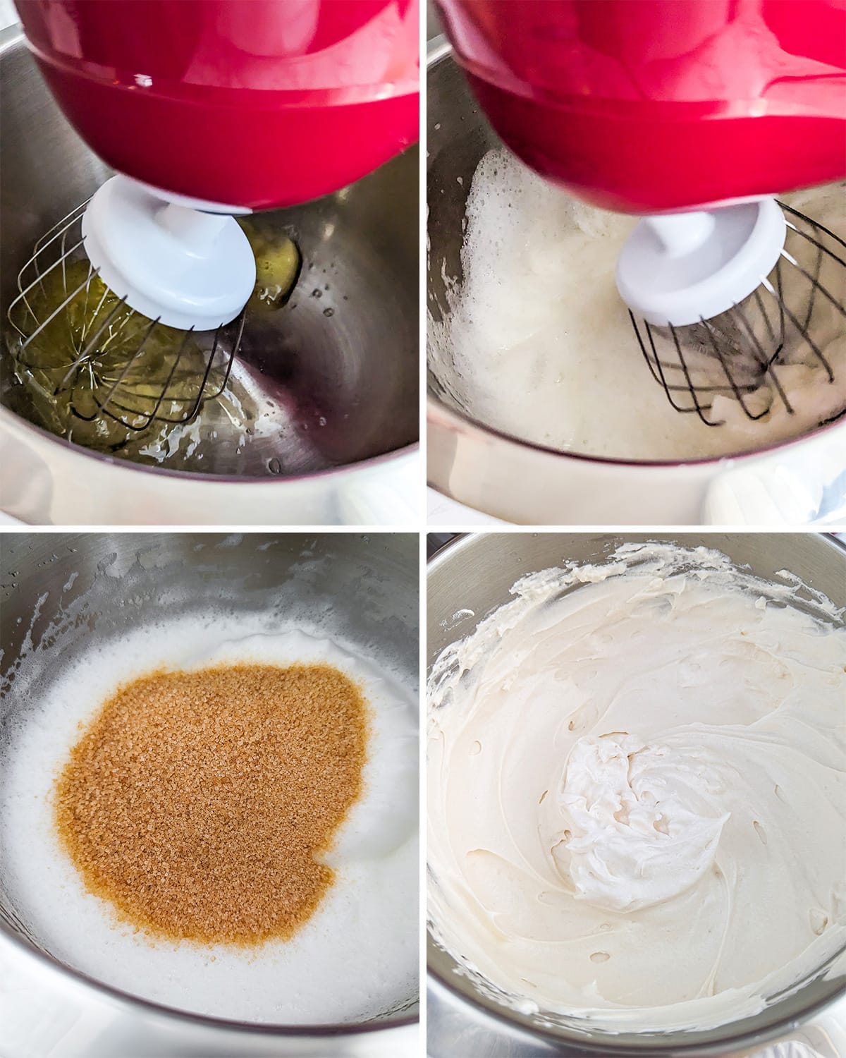 Beating eggs with brown sugar process step-by-step.